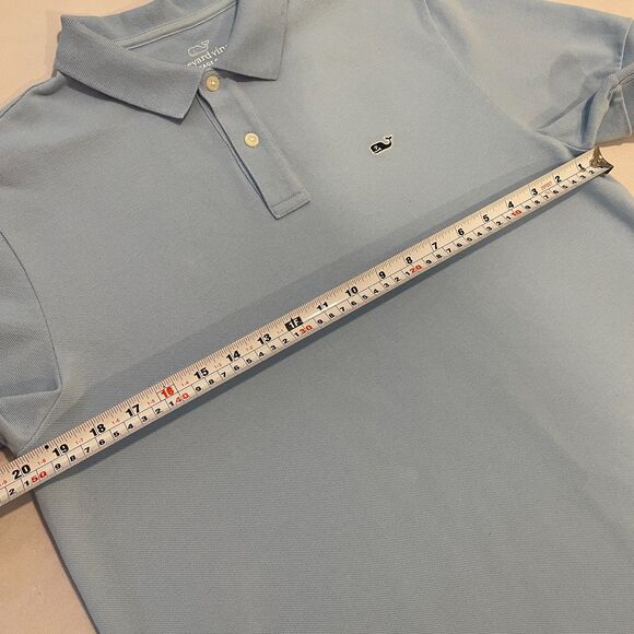 ~ Vineyard Vines Small Heritage Polo Shirt Light Blue Short Sleeves Whale Cotton - Picture 8 of 13